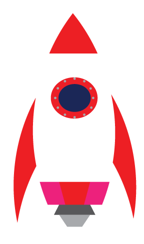 vectortegning af en rumraket
