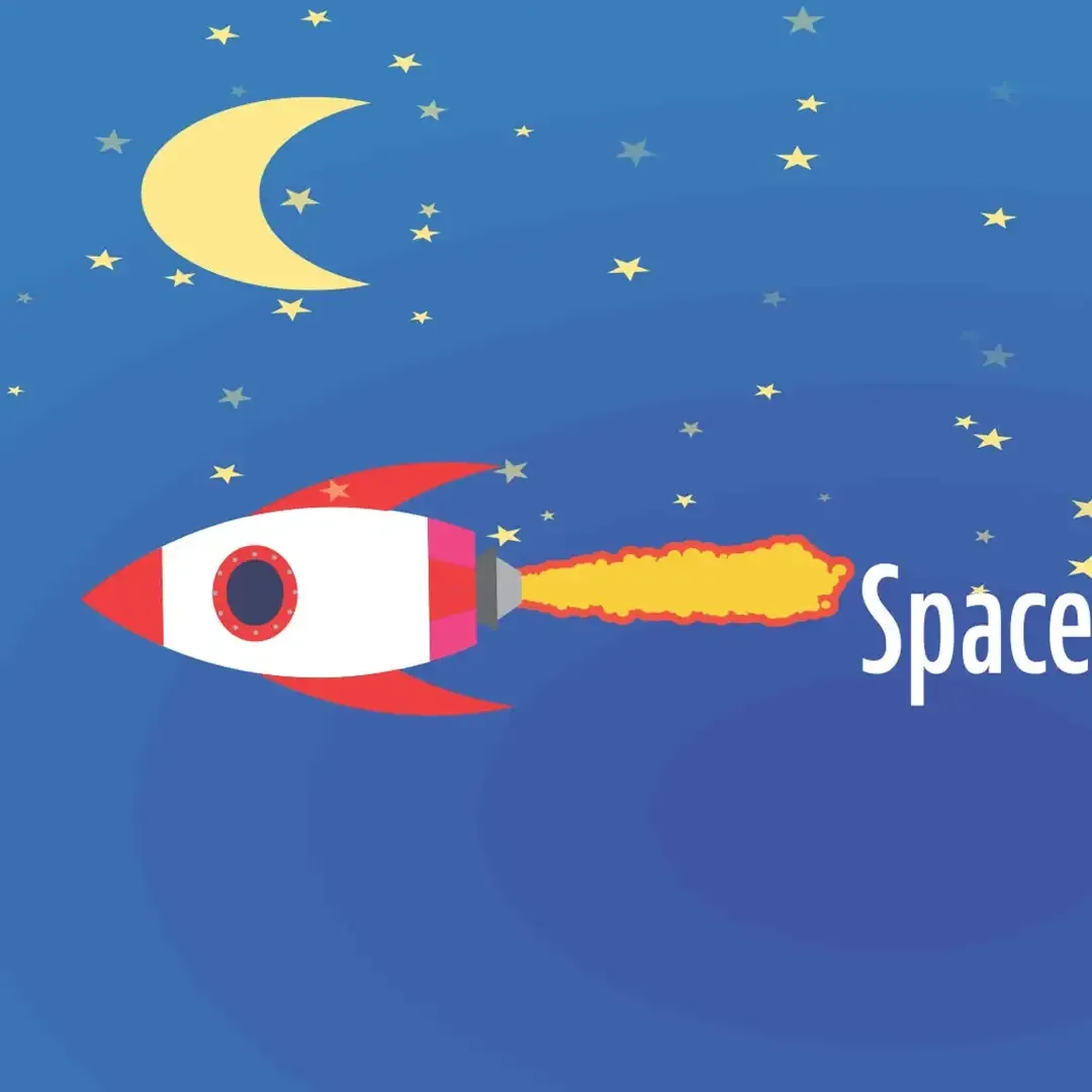 et thumbnail billede af en raket med ordene Space-ship
