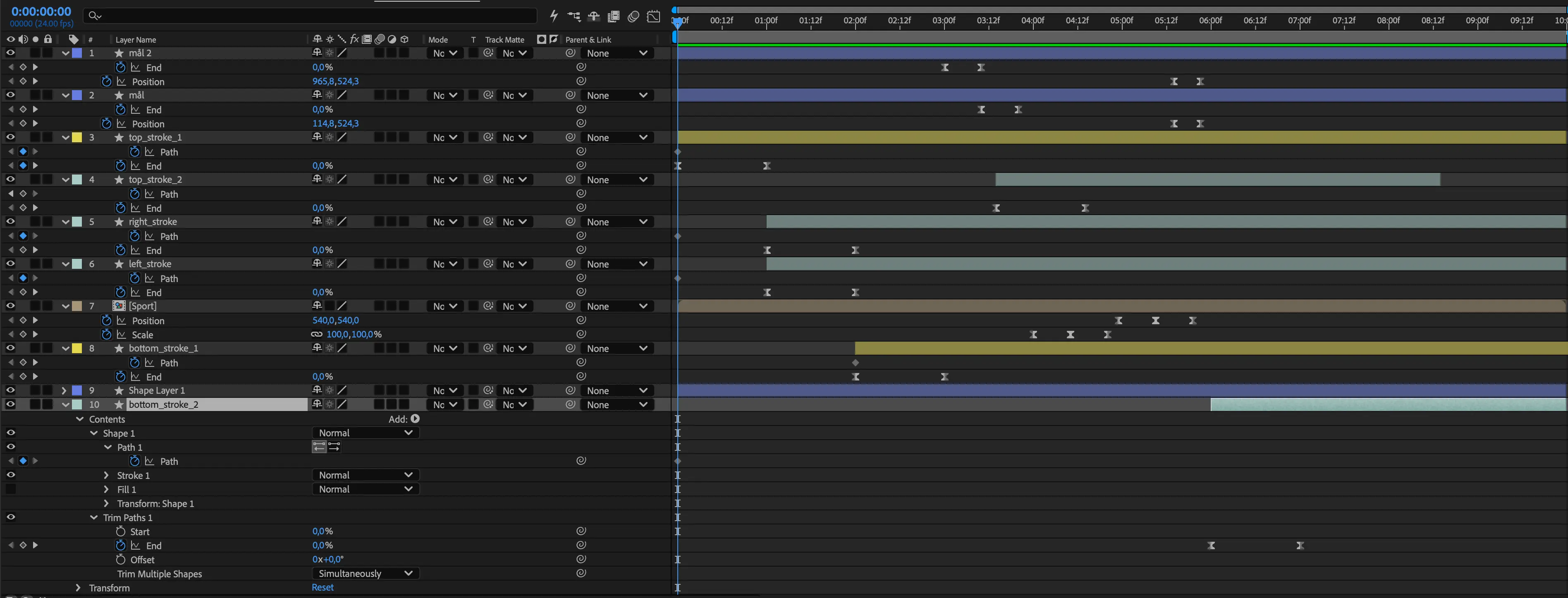 Timeline billede for Sport text animation